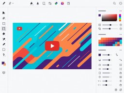 Vector illustration of a graphic design interface focusing on a YouTube thumbnail